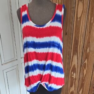 Vibrant Red, White, and Blue Women's Tank Top